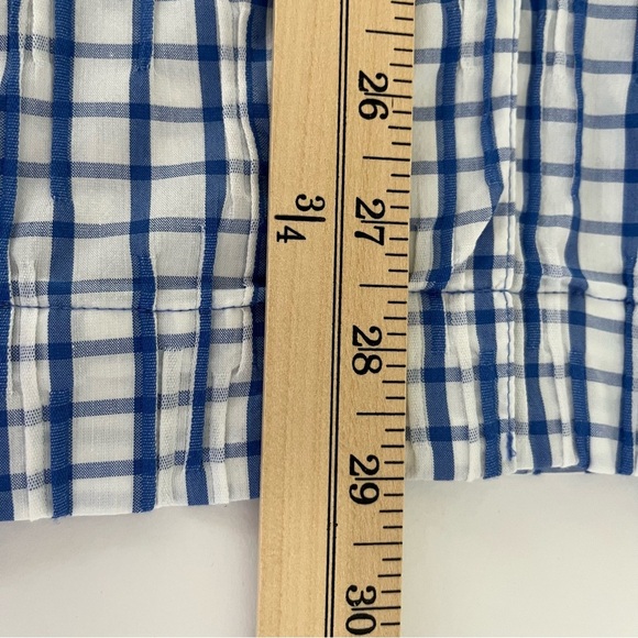 Foxcroft White Blue Check Button Shirt - Picture 11 of 13